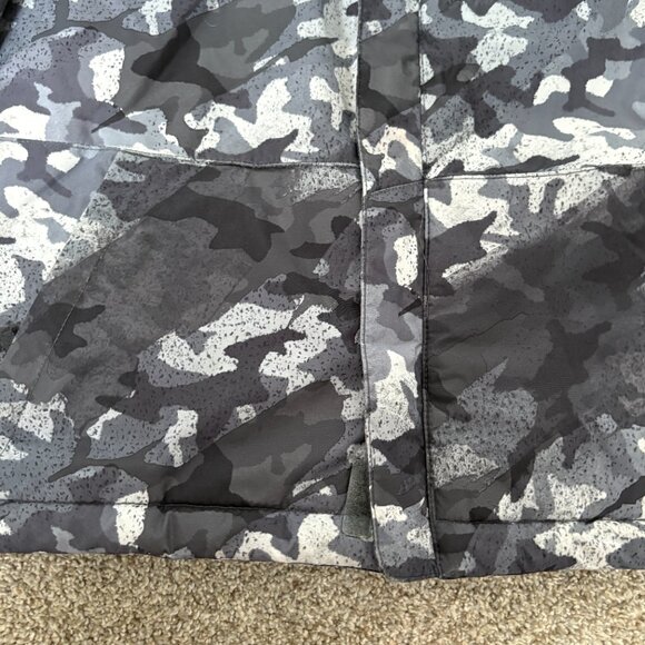 COLUMBIA Grey Black Camo Winter Jacket Size Small 8 Coat Snowsuit Snow Hood - Picture 2 of 10